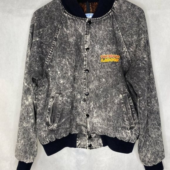 Vintage 80’s 90’s Disneyland parks Typhoon Lagoon acid wash jacket Large USA - Picture 3 of 15
